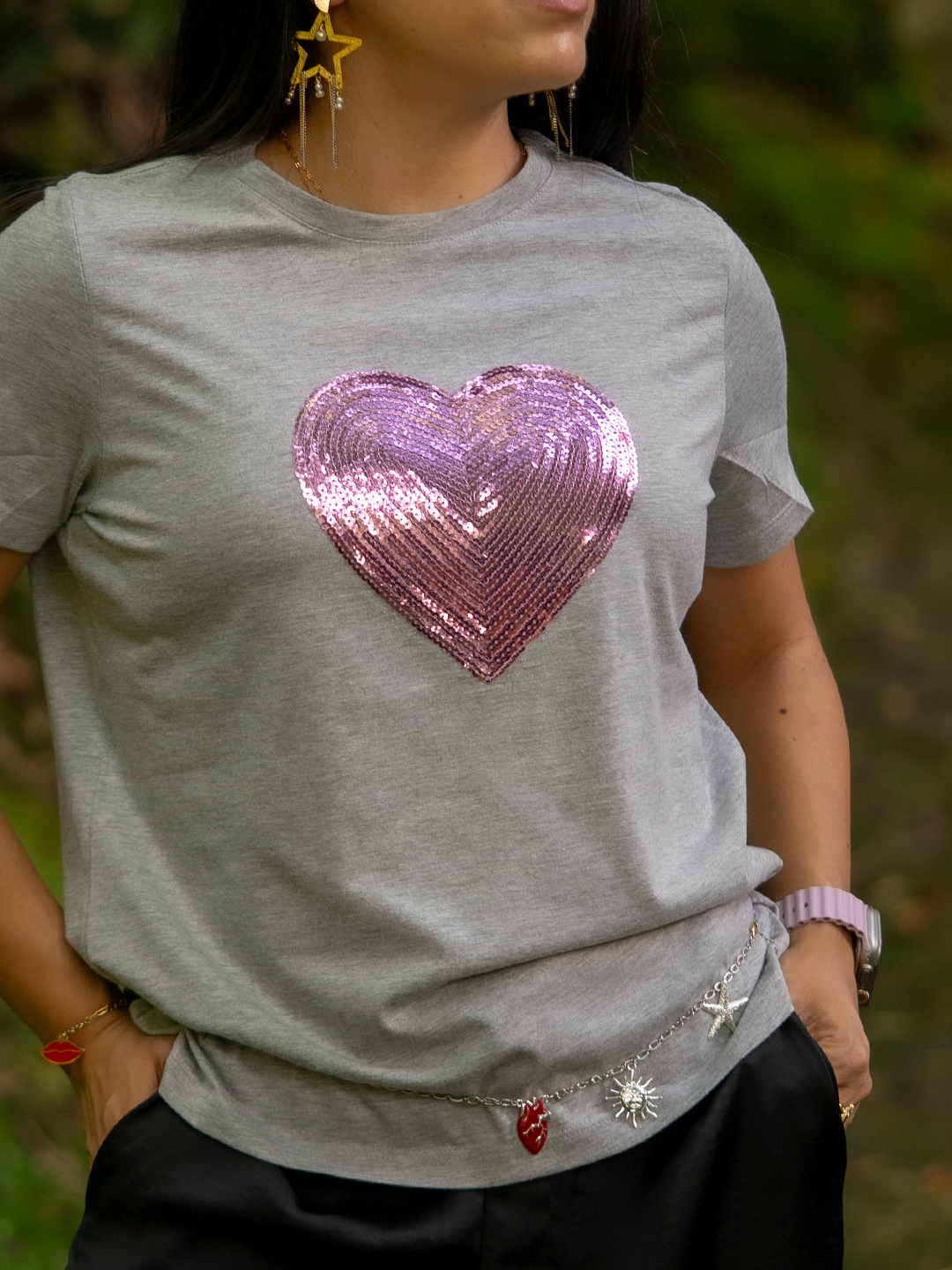 Camiseta Love Lentejuela