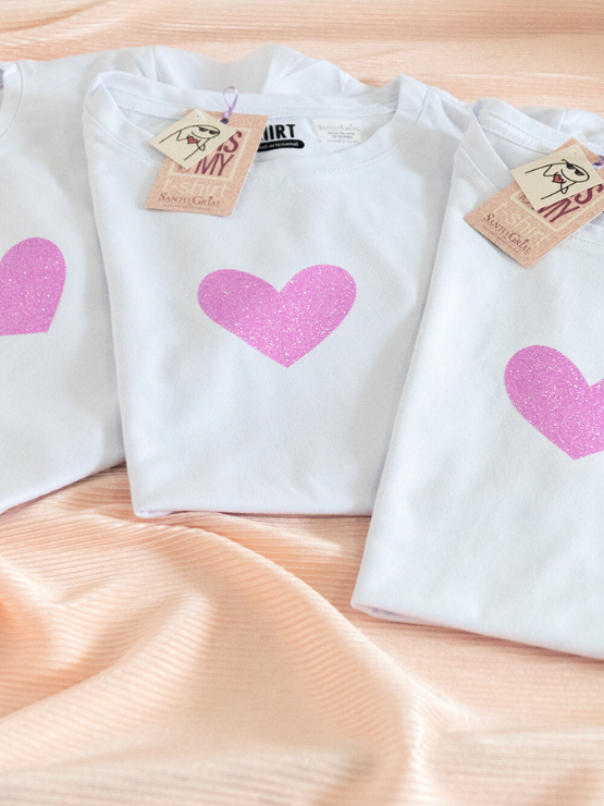 Camiseta Corazón Rosa