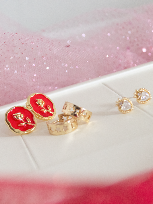 Set Aretes Cartas al Amor