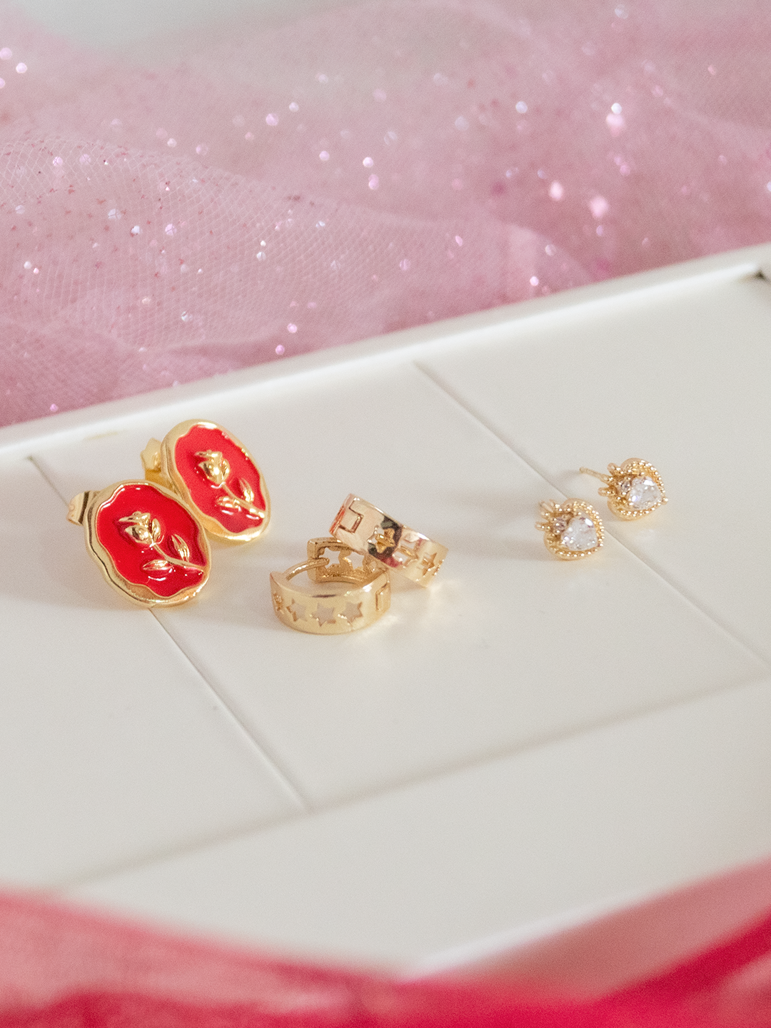 Set Aretes Cartas al Amor