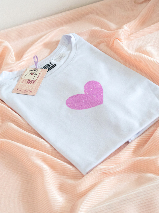 Camiseta Corazón Rosa