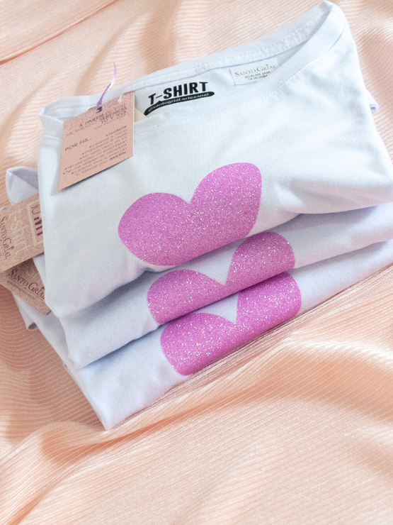 Camiseta Corazón Rosa
