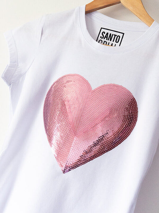 Camiseta Love Lentejuela