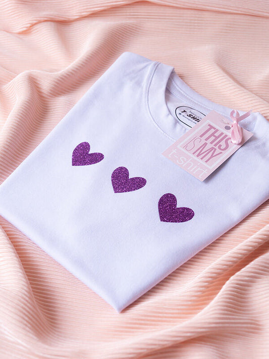 Camiseta Niña Purple Hearts