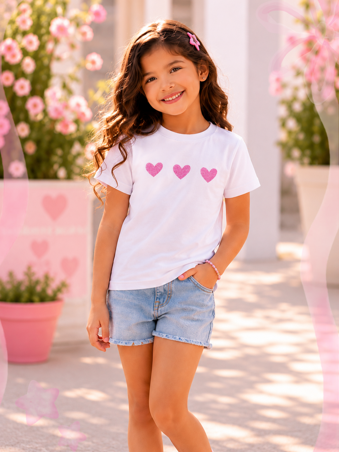 Camiseta Niña Pink Hearts