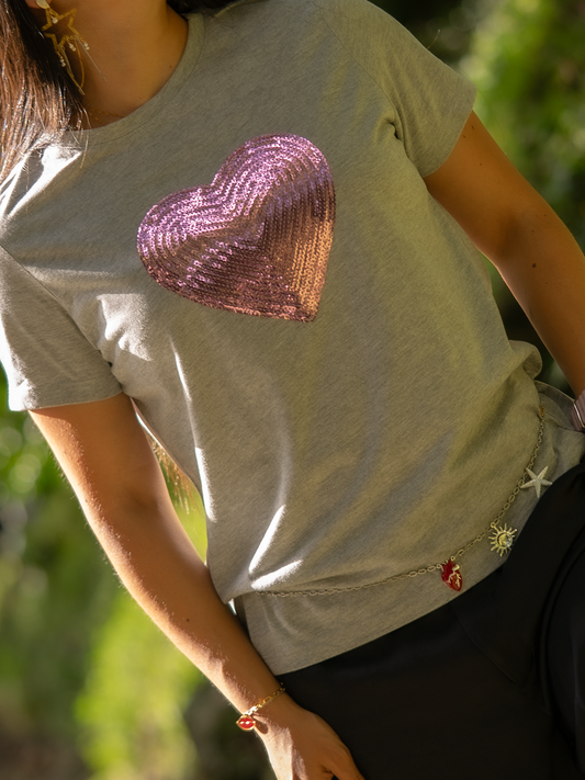 Camiseta Love Lentejuela