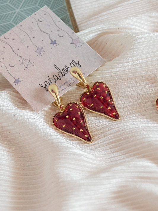 Aretes Latido Carmesí