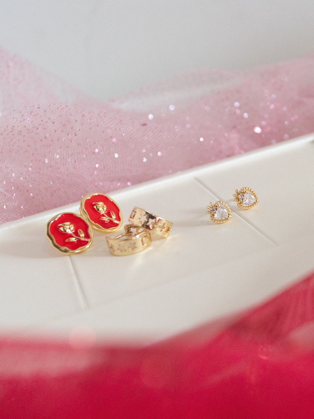 Set Aretes Cartas al Amor