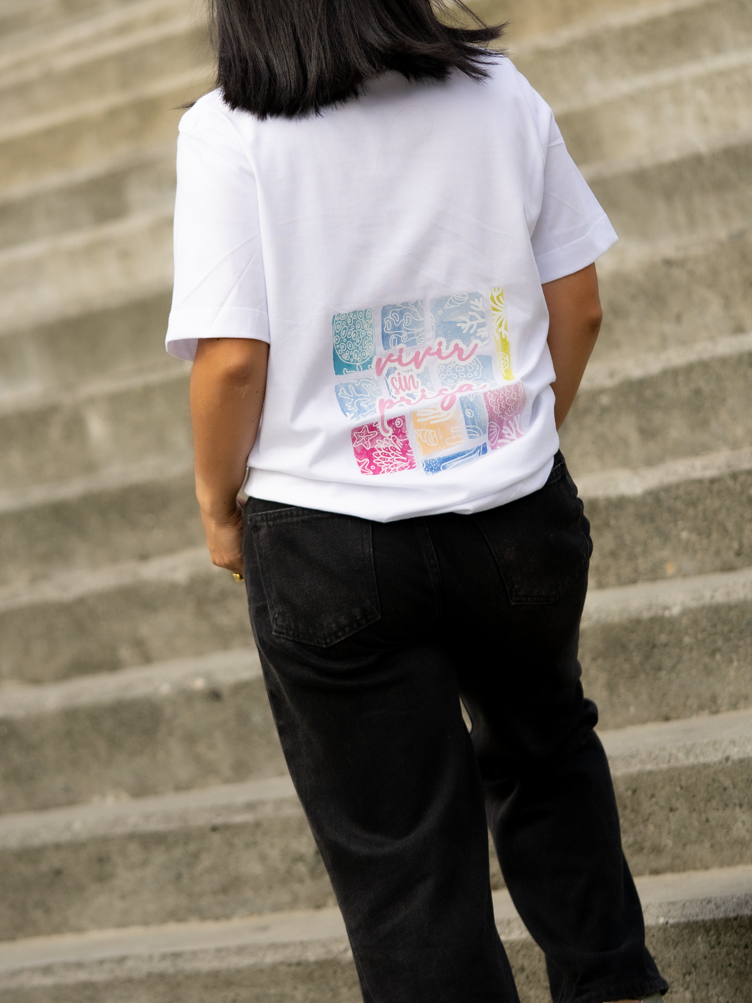 Camiseta Mujer Oversized Vivir Sin Prisa