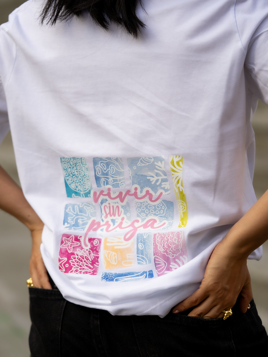 Camiseta Mujer Oversized Vivir Sin Prisa