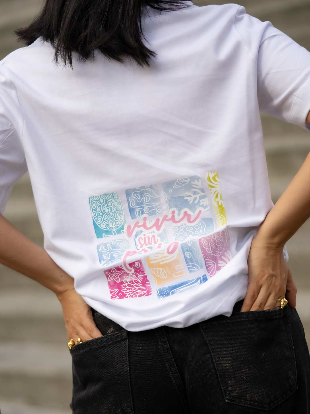 Camiseta Mujer Oversized Vivir Sin Prisa