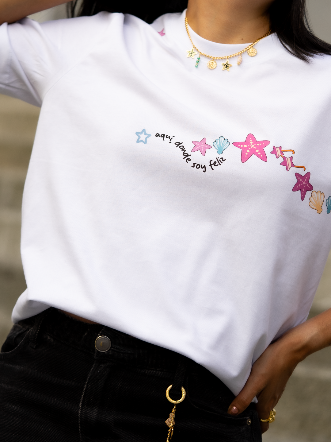 Camiseta Mujer Oversized Vivir Sin Prisa