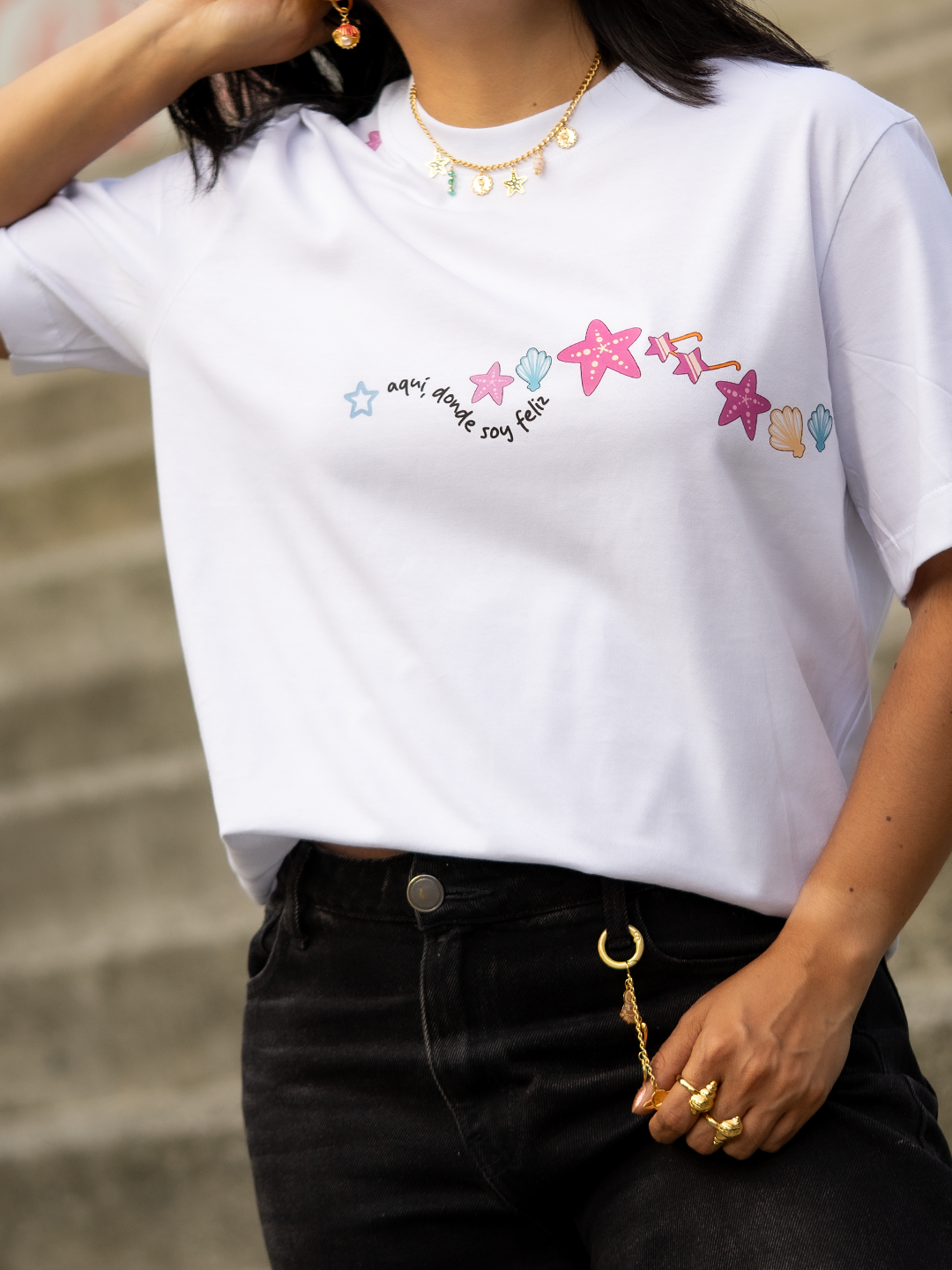 Camiseta Mujer Oversized Vivir Sin Prisa