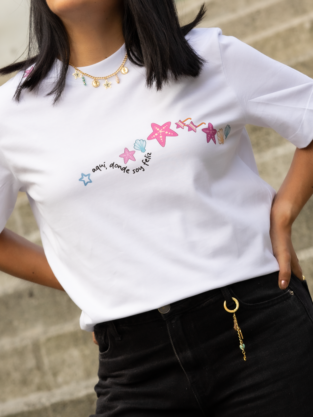 Camiseta Mujer Oversized Vivir Sin Prisa