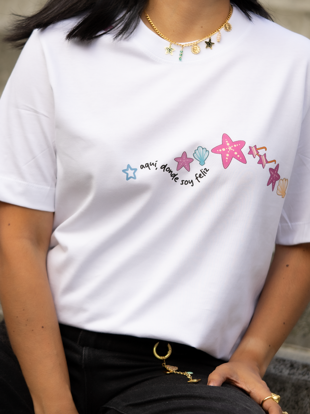 Camiseta Mujer Oversized Vivir Sin Prisa