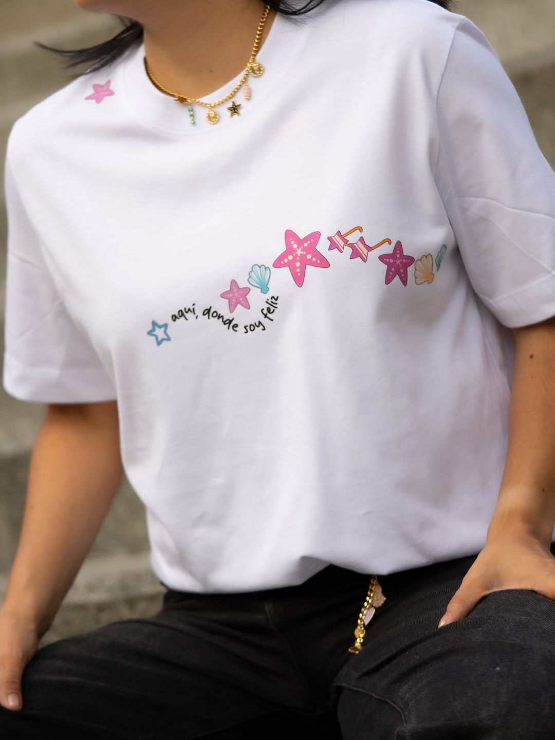 Camiseta Mujer Oversized Vivir Sin Prisa