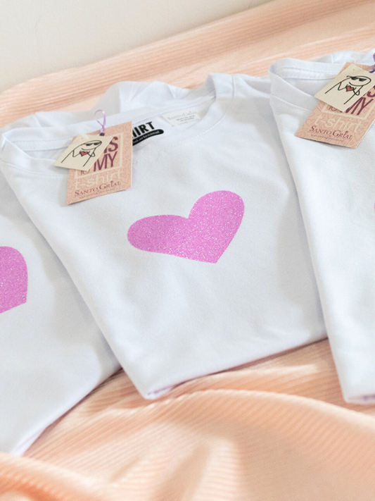 Camiseta Corazón Rosa
