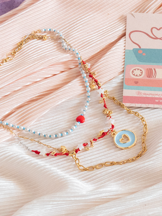 Pack X3 Collar Amour Bleu