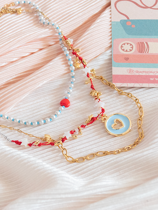 Pack X3 Collar Amour Bleu