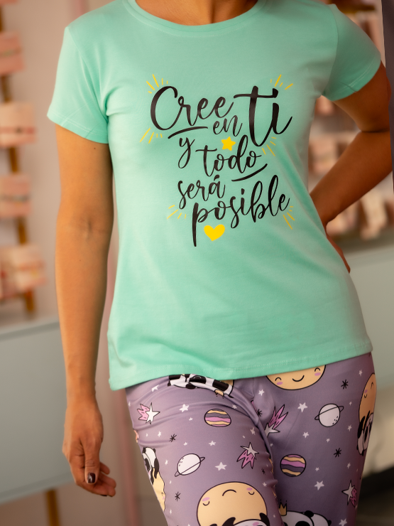 Pijama Pantalon Pandas Espaciales