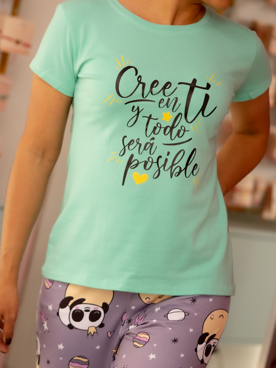 Pijama Pantalon Pandas Espaciales