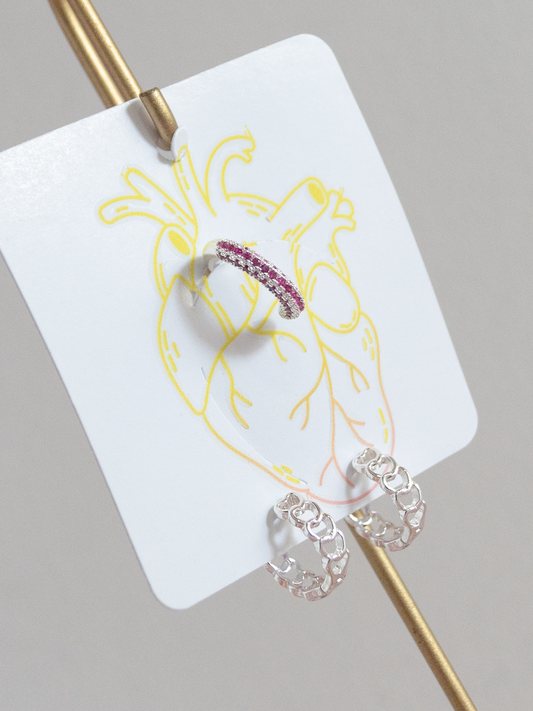 Set Aretes Luz Plateada