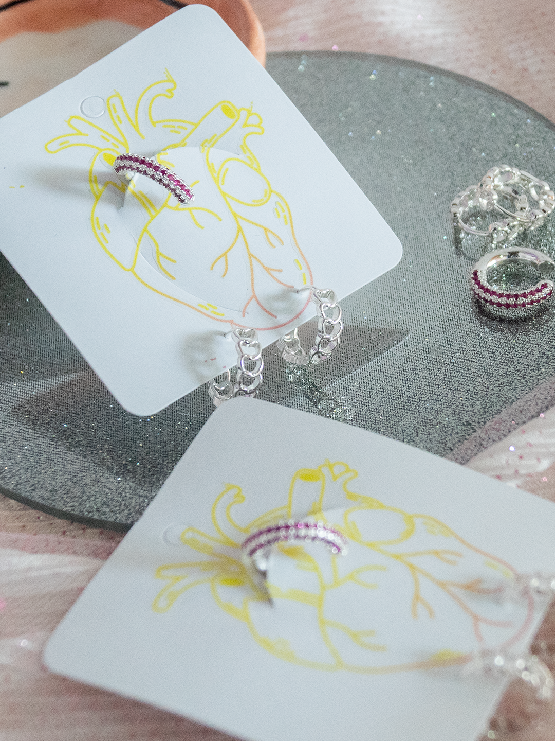 Set Aretes Luz Plateada