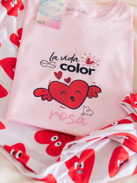 Pijama Pantalon Corazones Red