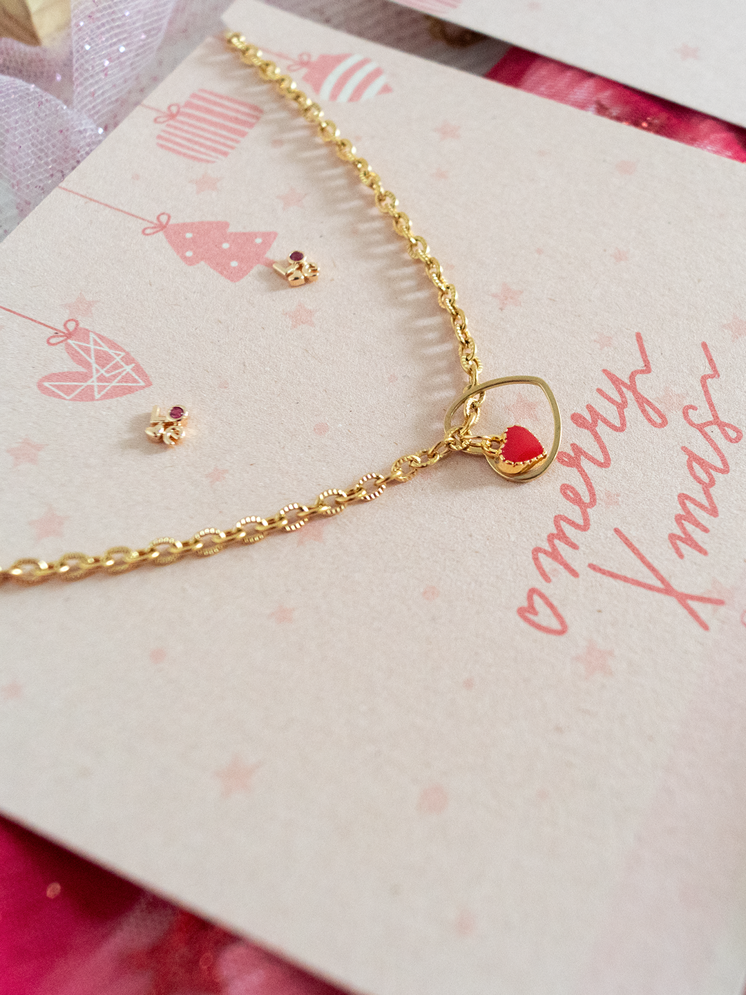 Set Collar Corazoncito de Navidad