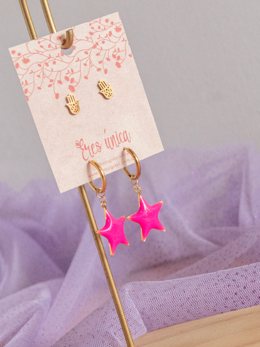 Pack Aretes Estrella Neon