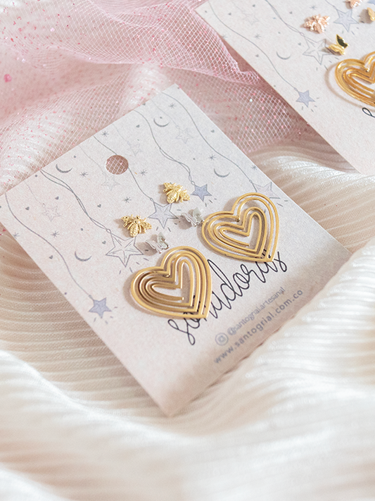 Set Aretes Abeja, Alas & Amor