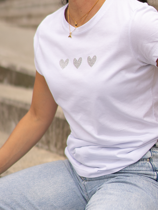 Camiseta Amor Plateado