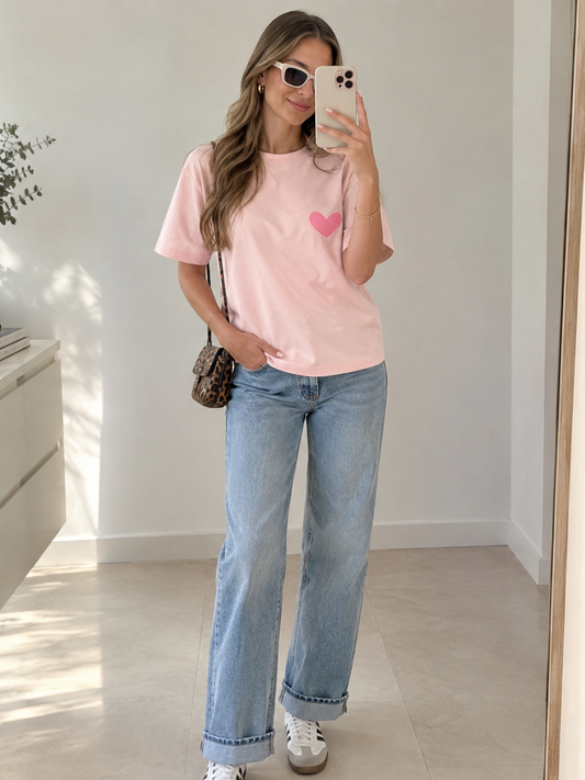 Camiseta Corazoncito Rosa