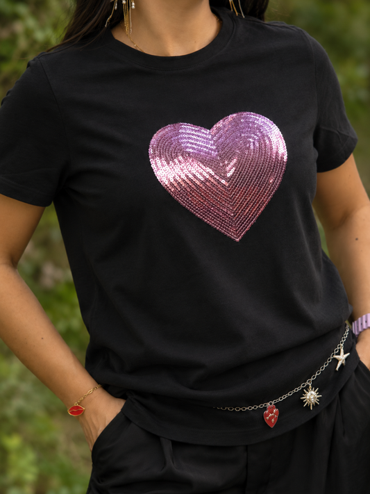 Camiseta Love Lentejuela