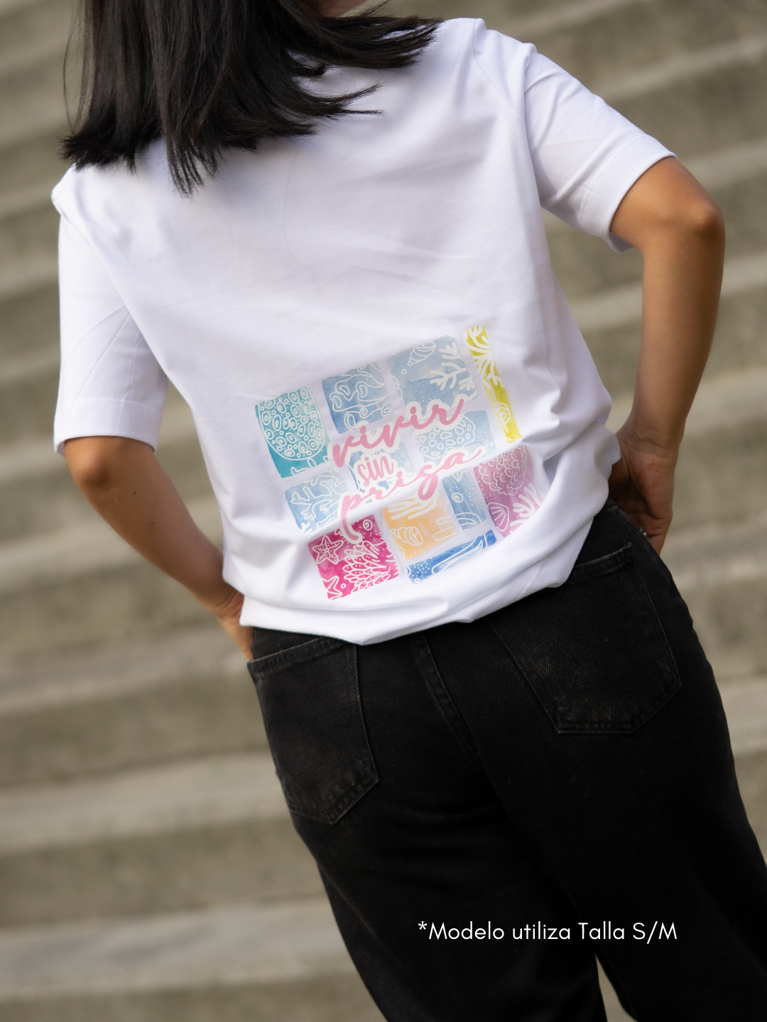 Camiseta Mujer Oversized Vivir Sin Prisa