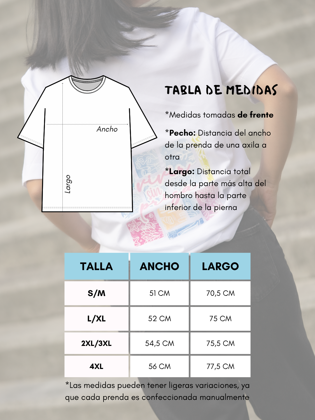 Camiseta Mujer Oversized Vivir Sin Prisa