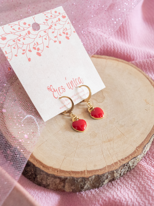 Aretes Amor Rojo