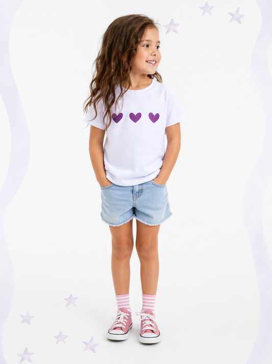 Camiseta Niña Purple Hearts